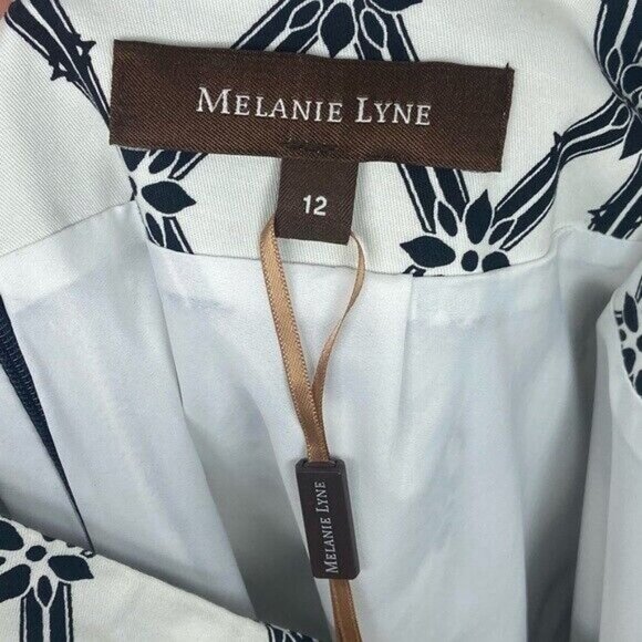NEW Pencil Skirt Print White Black Womens Size 12 New Without Tags Melanie Lyne - Picture 5 of 7